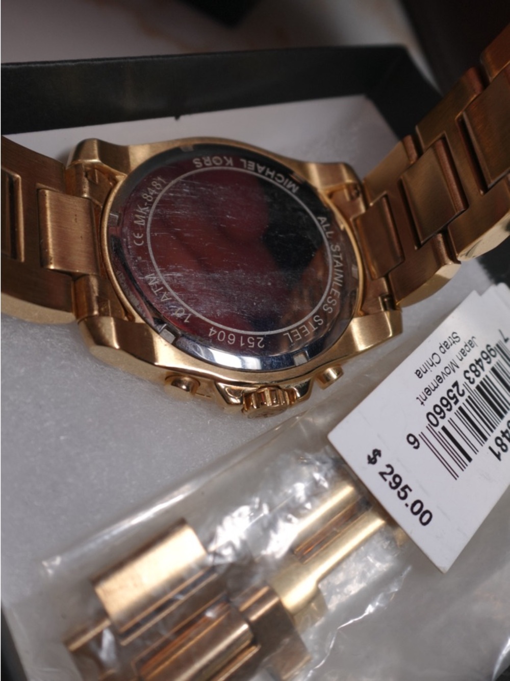 Michael Kors Gold and Black Chronograph Bracelet Watch - Picture 4 of 7